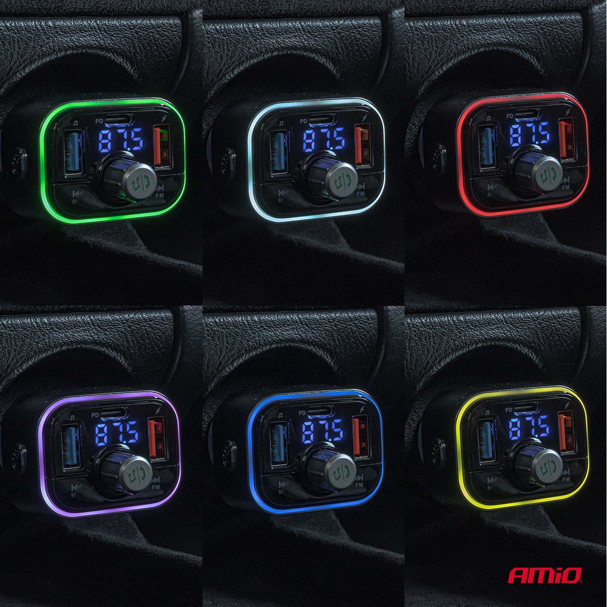 Transmisor FM 1×USB-C microSD 12V 24V AMIO-04652 3 Transmisor FM 1×USB-C microSD 12V 24V AMIO-04652