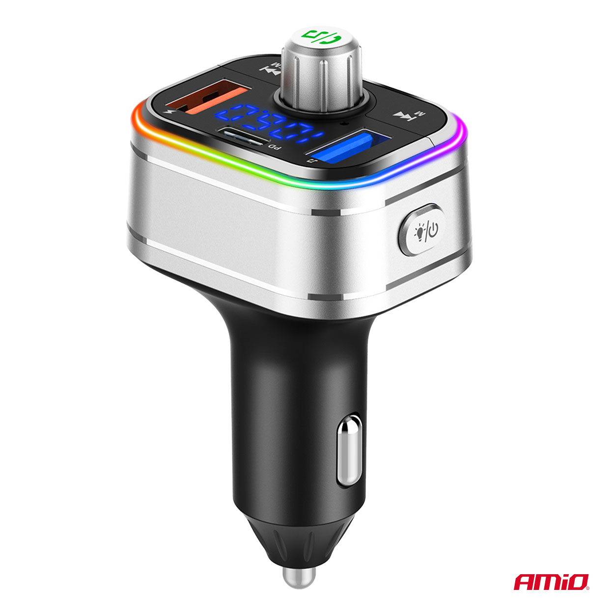 Transmisor FM 1×USB-C microSD 12V 24V AMIO-04652 4 Transmisor FM 1×USB-C microSD 12V 24V AMIO-04652