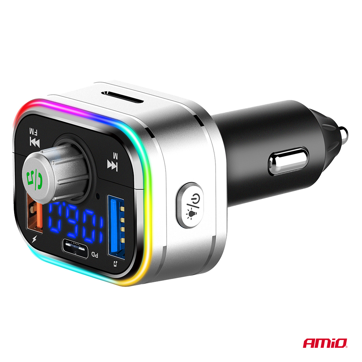 Transmisor FM 1×USB-C microSD 12V 24V AMIO-04652 6 Transmisor FM 1×USB-C microSD 12V 24V AMIO-04652