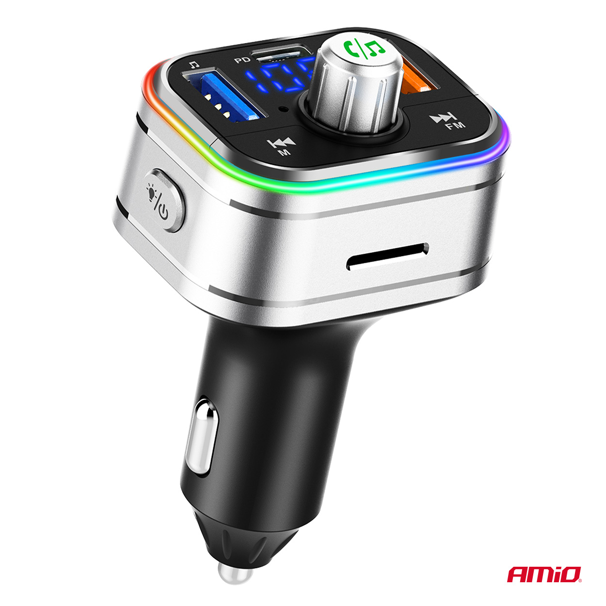Transmisor FM 1×USB-C microSD 12V 24V AMIO-04652 9 Transmisor FM 1×USB-C microSD 12V 24V AMIO-04652