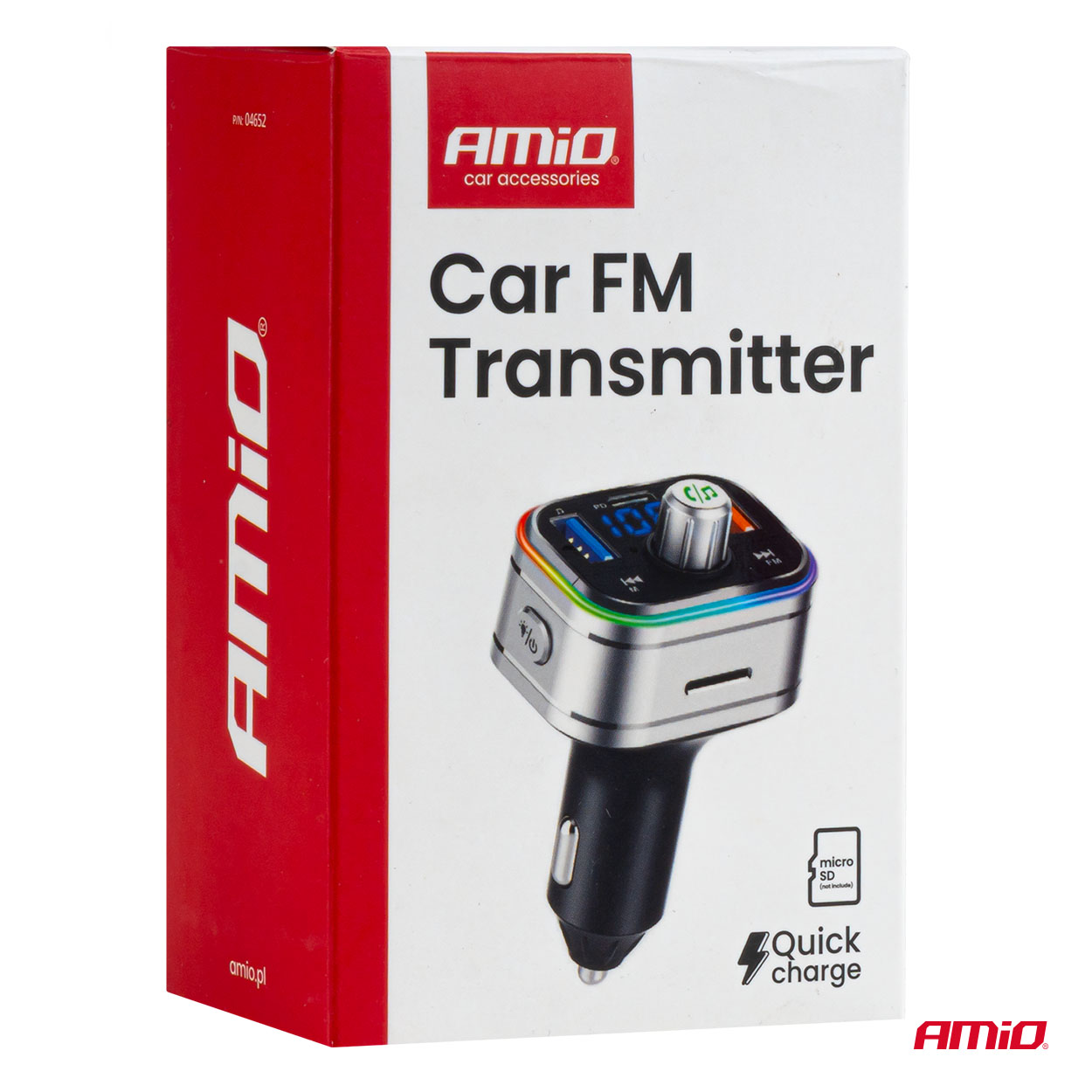 Transmisor FM 1×USB-C microSD 12V 24V AMIO-04652 11 Transmisor FM 1×USB-C microSD 12V 24V AMIO-04652