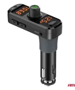 Transmisor FM 2×USB-A 1×USB-C mircoSD 12V 24V AMIO-04653