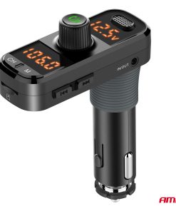 Transmisor FM 2×USB-A 1×USB-C mircoSD 12V 24V AMIO-04653