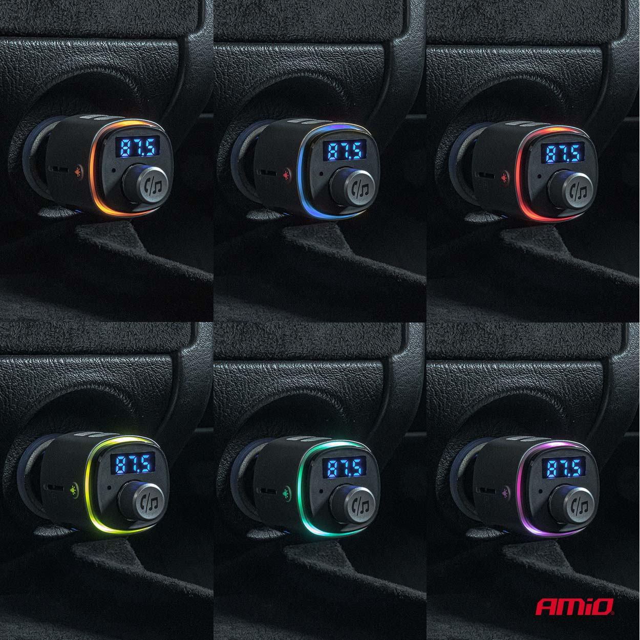 Transmisor FM 2×USB-A microSD 12V 24V AMIO-04654 5 Transmisor FM 2×USB-A microSD 12V 24V AMIO-04654