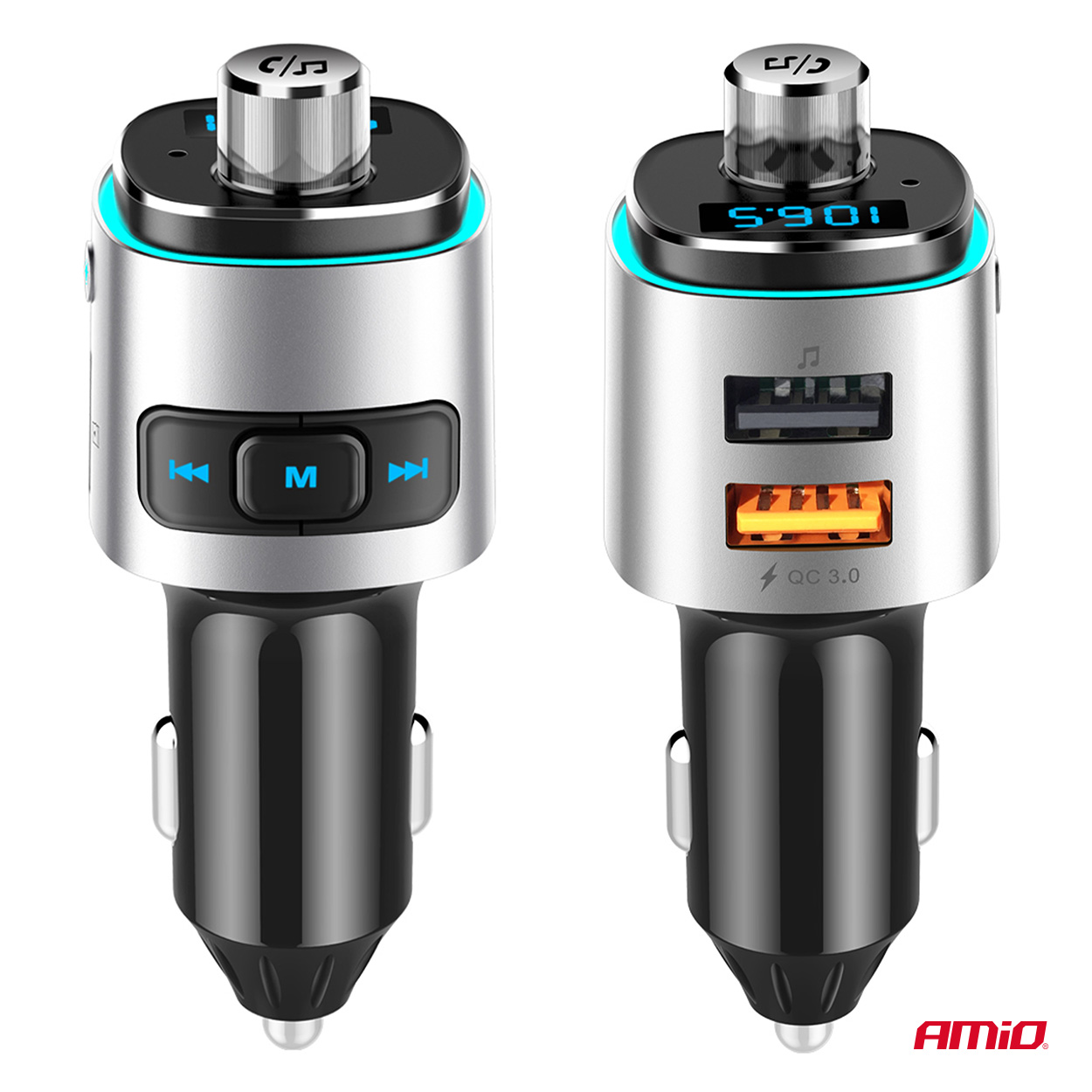Transmisor FM 2×USB-A microSD 12V 24V AMIO-04654 7 Transmisor FM 2×USB-A microSD 12V 24V AMIO-04654