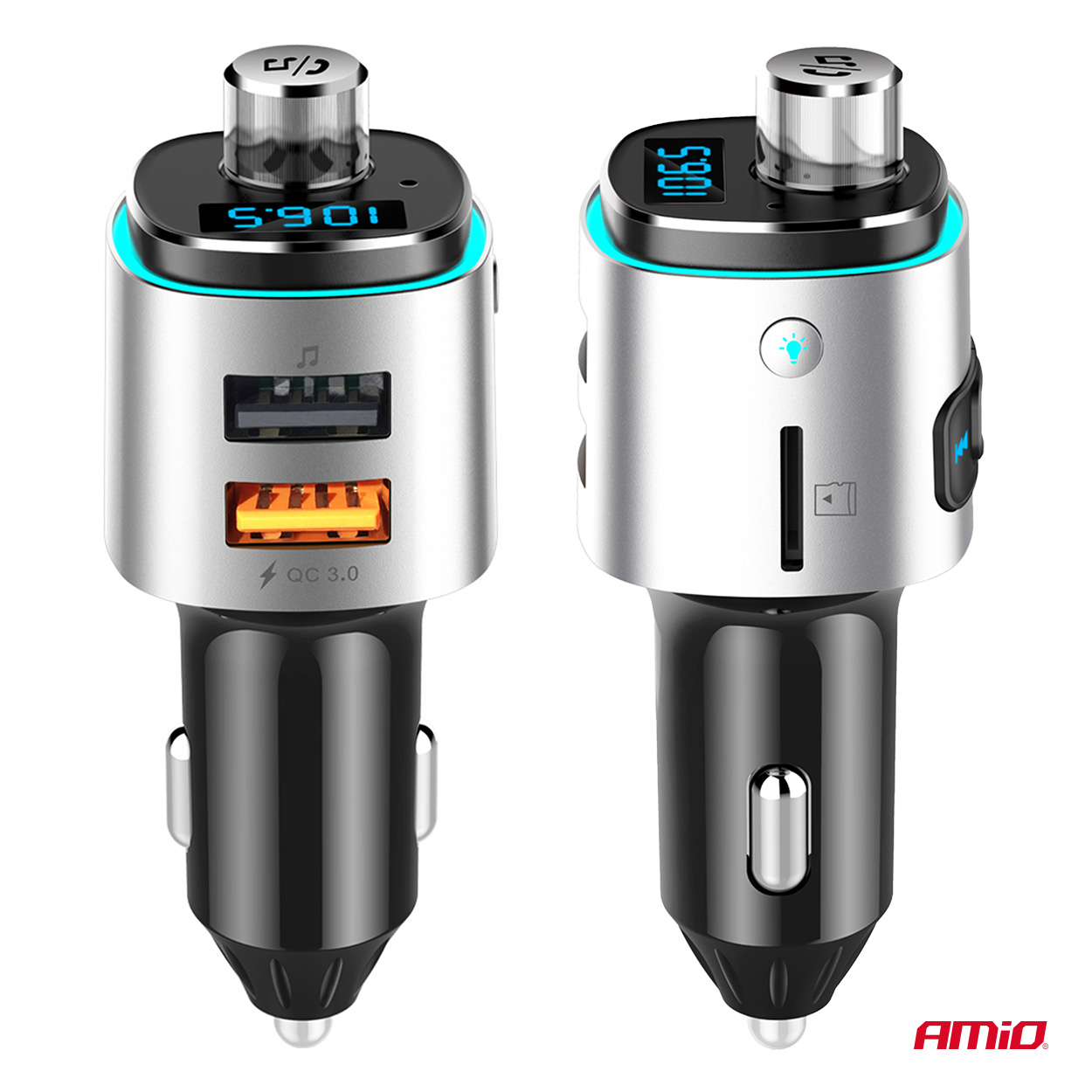 Transmisor FM 2×USB-A microSD 12V 24V AMIO-04654 11 Transmisor FM 2×USB-A microSD 12V 24V AMIO-04654