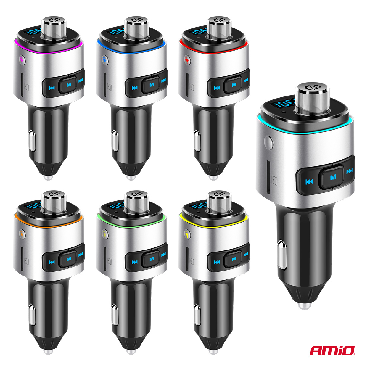 Transmisor FM 2×USB-A microSD 12V 24V AMIO-04654 13 Transmisor FM 2×USB-A microSD 12V 24V AMIO-04654