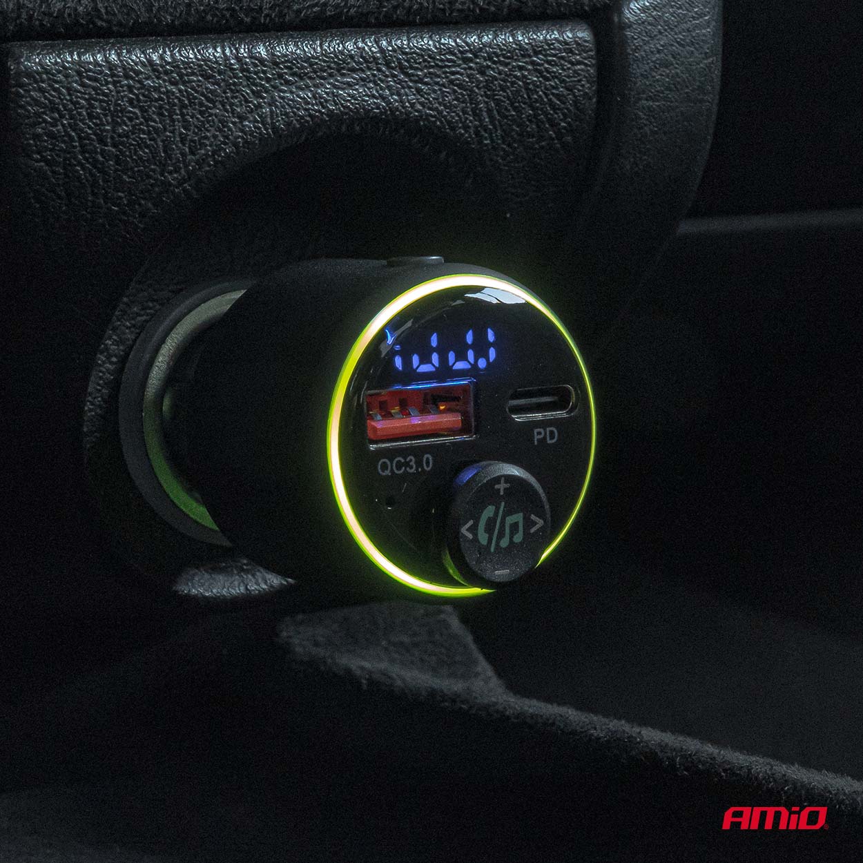 Transmisor FM 1×USB-A 1×USB-C 12V 24V AMIO-04655 2 Transmisor FM 1×USB-A 1×USB-C 12V 24V AMIO-04655