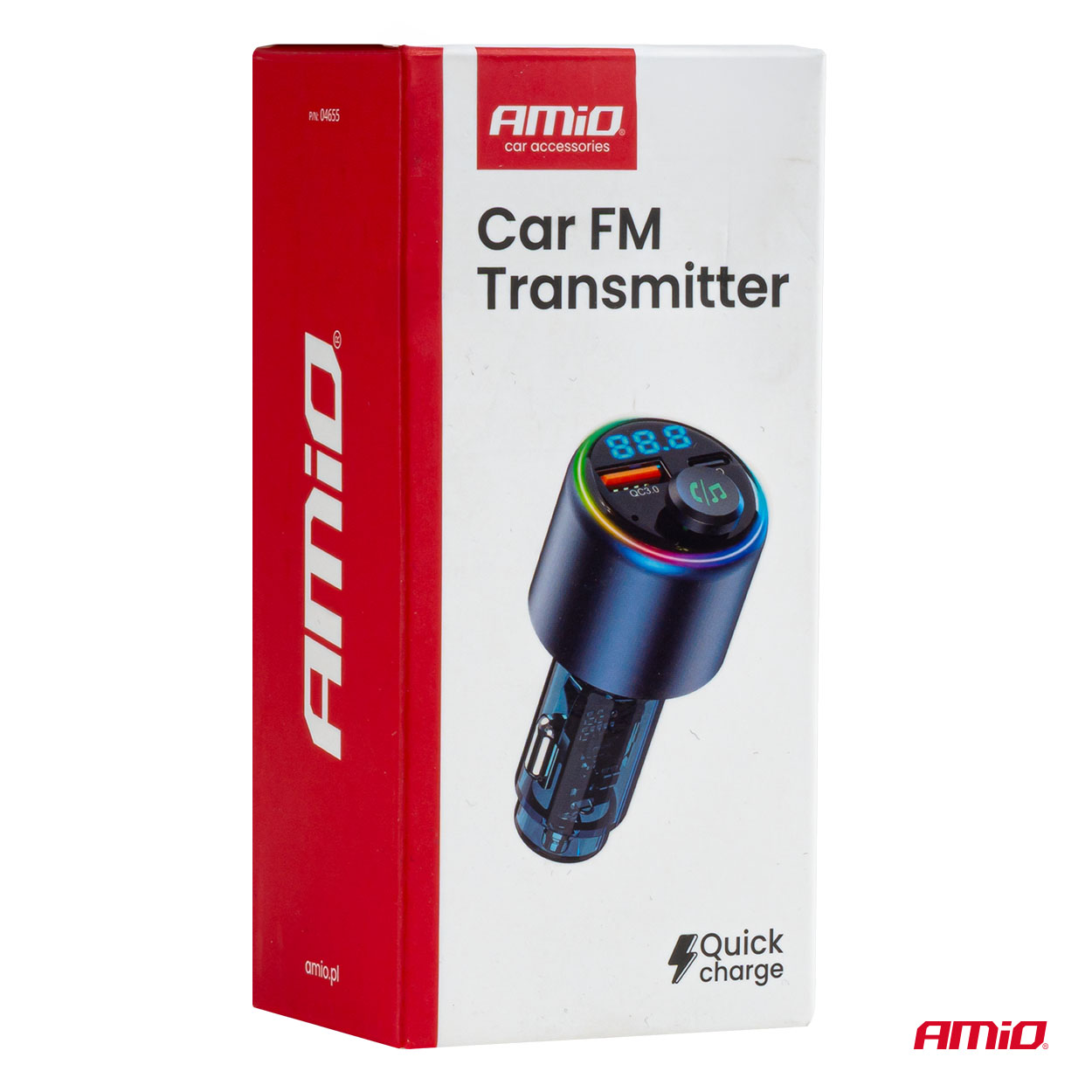 Transmisor FM 1×USB-A 1×USB-C 12V 24V AMIO-04655 11 Transmisor FM 1×USB-A 1×USB-C 12V 24V AMIO-04655