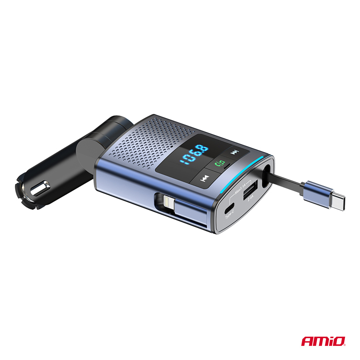 Transmisor FM 1×USB-A 1×USB-C 12V 24V AMIO-04656 8 Transmisor FM 1×USB-A 1×USB-C 12V 24V AMIO-04656