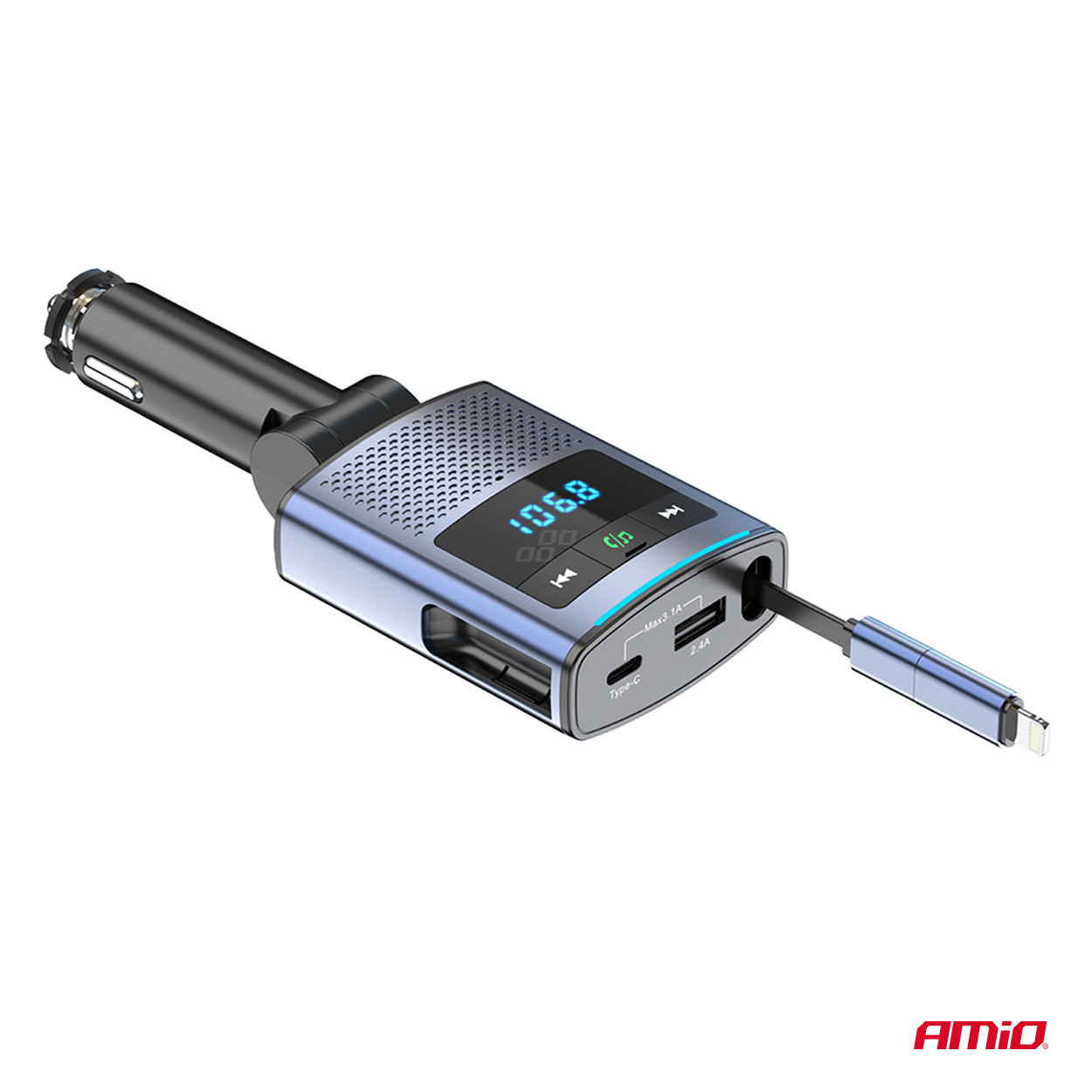Transmisor FM 1×USB-A 1×USB-C 12V 24V AMIO-04656 11 Transmisor FM 1×USB-A 1×USB-C 12V 24V AMIO-04656