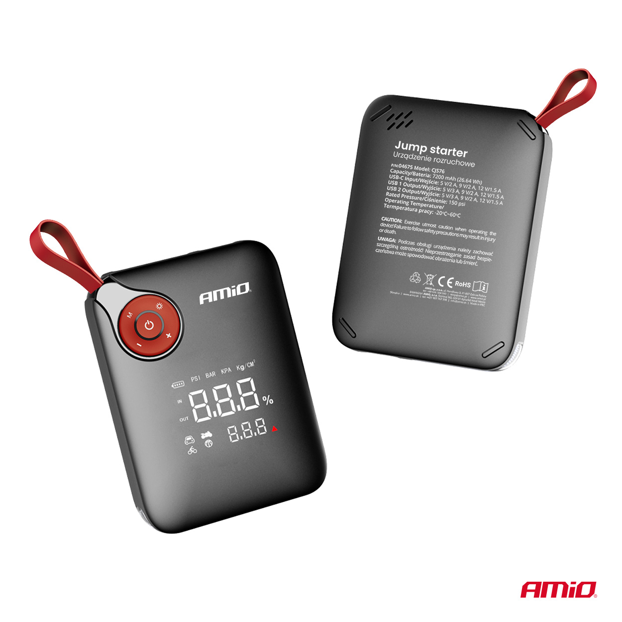 Arrancador de batería 4in1 12V 7,2Ah 600A PRO AMIO-04675 3 Arrancador de batería 4in1 12V 7,2Ah 600A PRO AMIO-04675