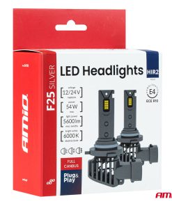 Kit LED Serie F25 SILVER FULL CANBUS HIR2 9012 54W 12V 24V AMIO-04708