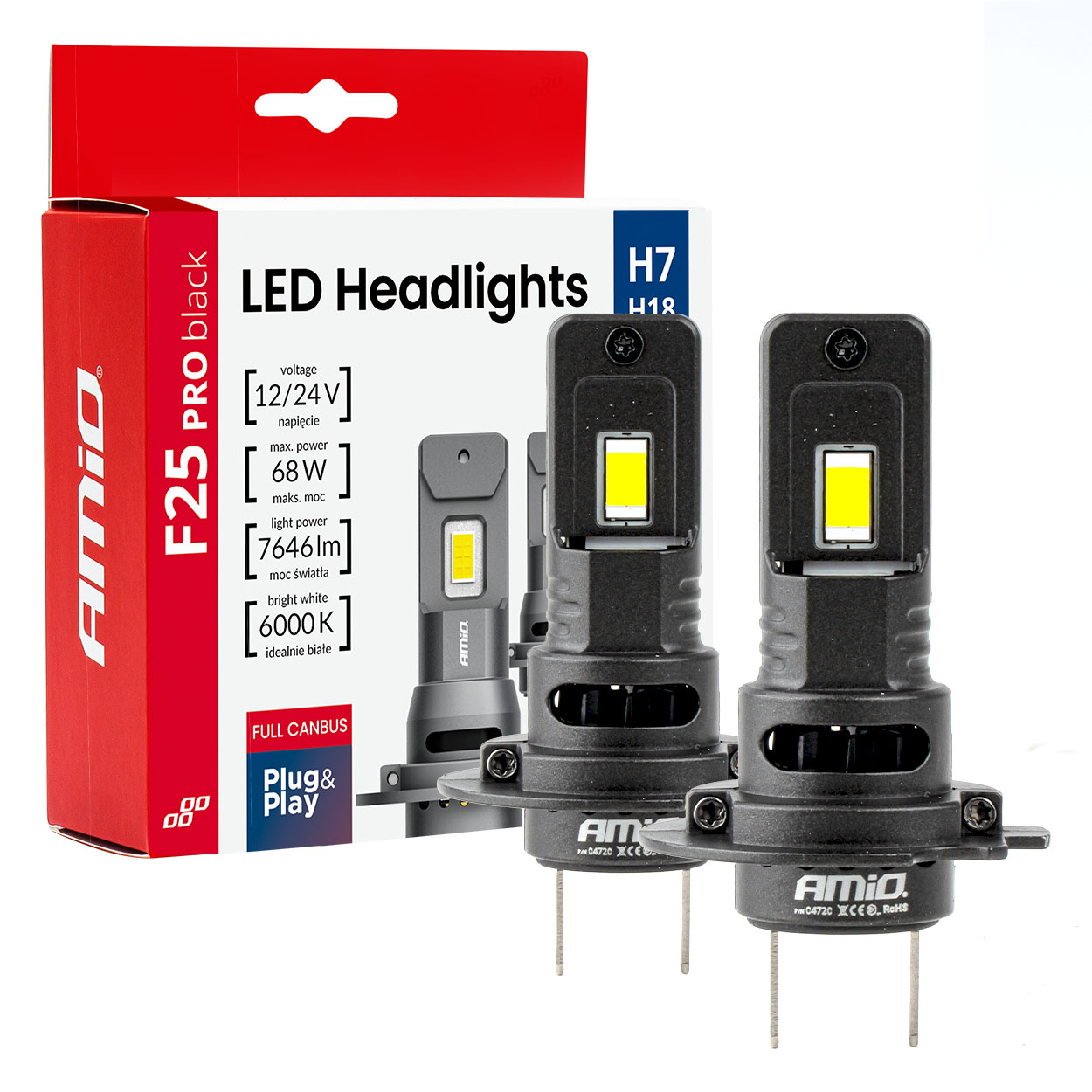 Kit LED Serie F25 PRO BLACK FULL CANBUS H7 68W 12V 24V AMIO-04720 5 Kit LED Serie F25 PRO BLACK FULL CANBUS H7 68W 12V 24V AMIO-04720