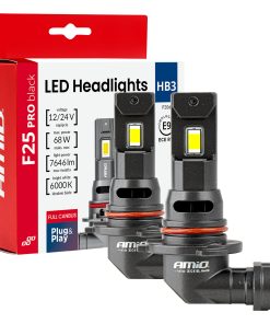 Kit LED Serie F25 PRO BLACK FULL CANBUS HB3 68W 12V 24V AMIO-04722