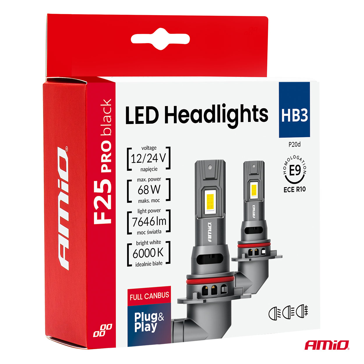 Kit LED Serie F25 PRO BLACK FULL CANBUS HB3 68W 12V 24V AMIO-04722 5 Kit LED Serie F25 PRO BLACK FULL CANBUS HB3 68W 12V 24V AMIO-04722
