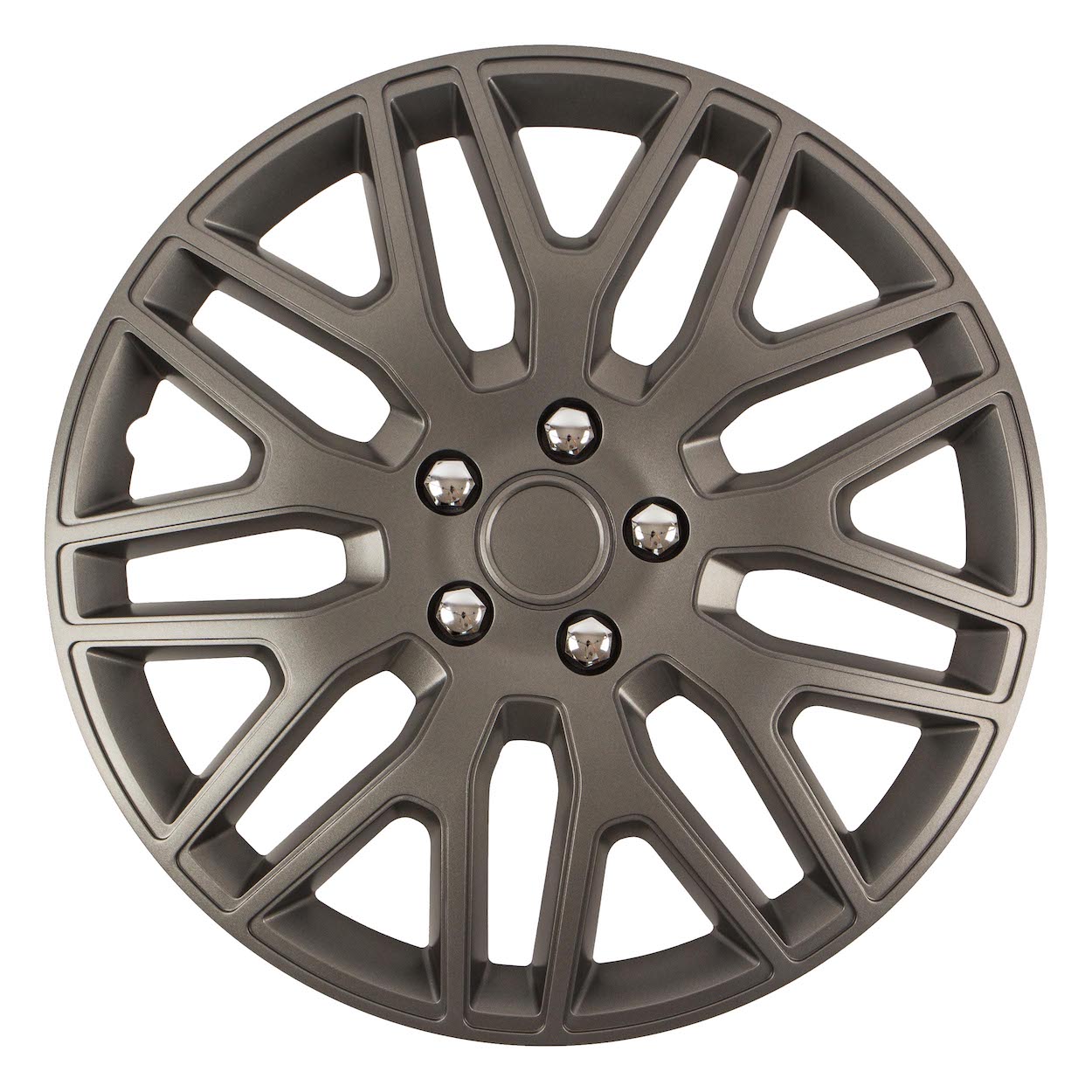 Tapacubos DAKAR NC 14" GRAPHITE con tuercas cromadas 1 Tapacubos DAKAR NC 14" GRAPHITE con tuercas cromadas