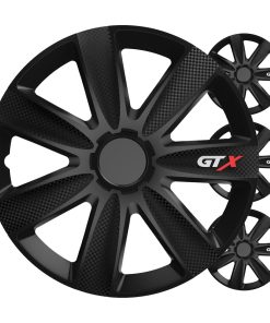 Tapacubos coche 4pcs set GTX negro carbon 14" COLOR BOX