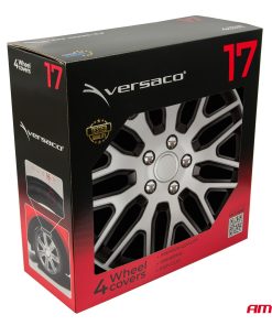 Tapacubos coche 4pcs set Dakar negro y plata 17" COLOR BOX