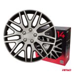 Tapacubos coche 4pcs set Dakar negro y plata 14" COLOR BOX