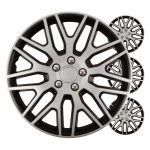 Tapacubos coche 4pcs set Dakar negro y plata 15" COLOR BOX