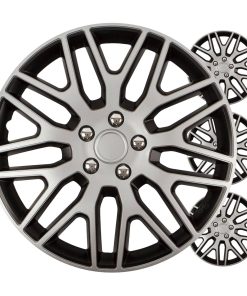 Tapacubos coche 4pcs set Dakar negro y plata 15" COLOR BOX
