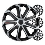 Tapacubos coche 4pcs set EVO negro y plata 14" COLOR BOX