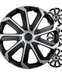 Tapacubos coche 4pcs set EVO negro y plata 14" COLOR BOX