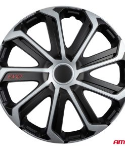 Tapacubos coche 4pcs set EVO negro y plata 14" COLOR BOX