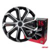 Tapacubos coche 4pcs set EVO negro y plata 15" COLOR BOX