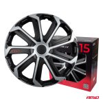 Tapacubos coche 4pcs set EVO negro y plata 15" COLOR BOX