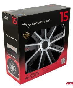Tapacubos coche 4pcs set EVO negro y plata 15" COLOR BOX