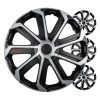 Tapacubos coche 4pcs set EVO negro y plata 16" COLOR BOX