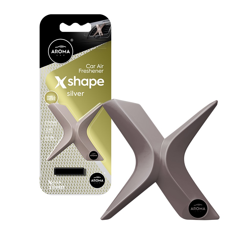 Ambientador gel para coche AROMA CAR X Shape Silver 1 Ambientador gel para coche AROMA CAR X Shape Silver