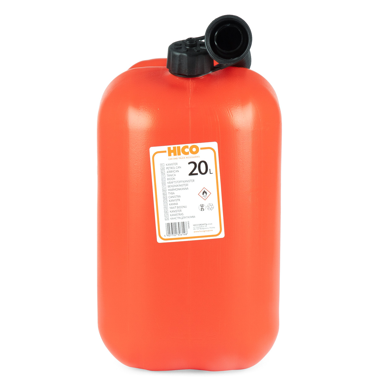 Bidón plástico para conbustible 20L, rojo 3 Bidón plástico para conbustible 20L, rojo