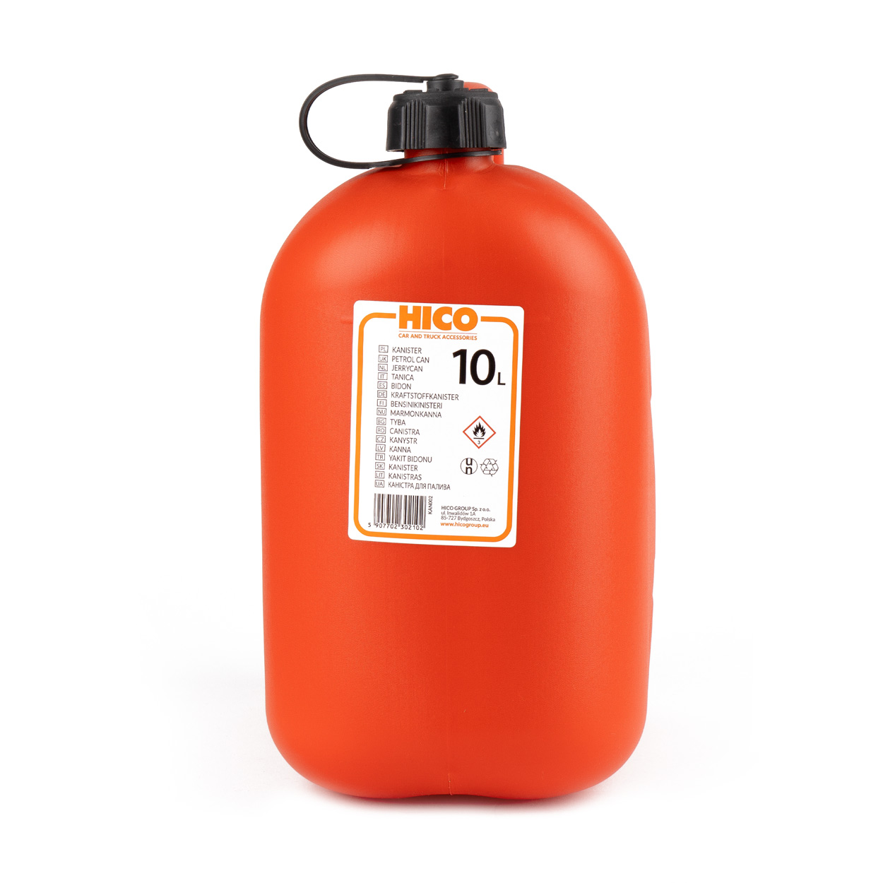 Bidón plástico para conbustible 10L, rojo 1 Bidón plástico para conbustible 10L, rojo