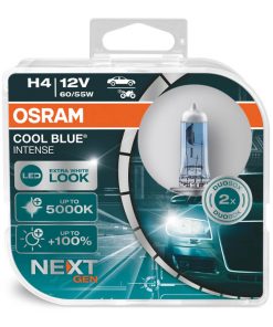 Bombillas halógenas Osram  H4 12V 60/55W P43t Cool Blue NEXT GEN 5000K 2 piezas