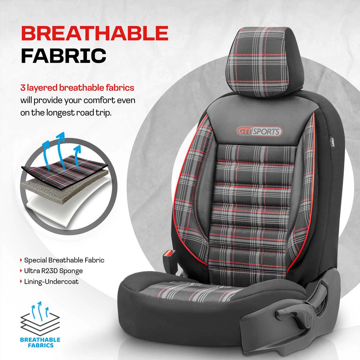 Juego de fundas para asientos de coche OTOM GTI SPORT 801 6 Juego de fundas para asientos de coche OTOM GTI SPORT 801