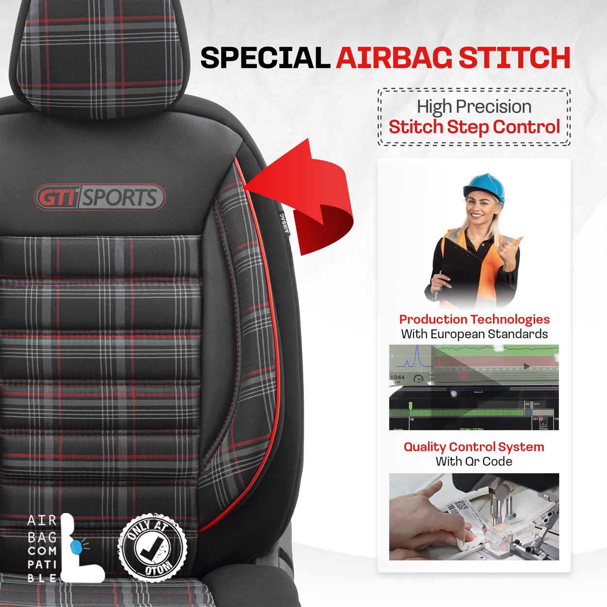 Juego de fundas para asientos de coche OTOM GTI SPORT 801 7 Juego de fundas para asientos de coche OTOM GTI SPORT 801