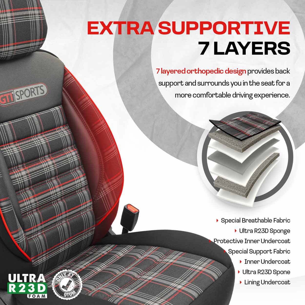 Juego de fundas para asientos de coche OTOM GTI SPORT 801 8 Juego de fundas para asientos de coche OTOM GTI SPORT 801