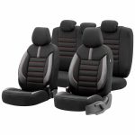 Juego de fundas para asientos de coche OTOM LIMITED 101 BLACK/RED 3-ZIP