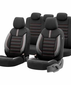 Juego de fundas para asientos de coche OTOM LIMITED 101 BLACK/RED 3-ZIP