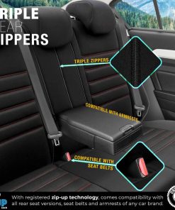 Juego de fundas para asientos de coche OTOM LIMITED 101 BLACK/RED 3-ZIP
