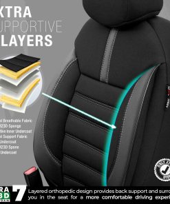 Juego de fundas para asientos de coche OTOM LIMITED 102 BLACK/GREY 3-ZIP