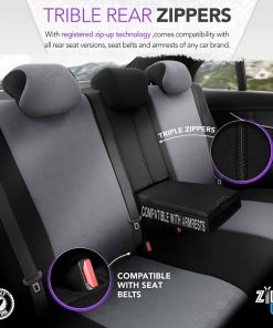 Juego de fundas para asientos de coche OTOM RUBY 1202 GREY/BLACK 3-ZIP