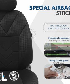 Juego de fundas para asientos de coche OTOM TEMPO 1501 BLACK NZ