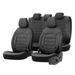 Juego de fundas para asientos de coche OTOM INSPIRE 3501 BLACK ECO-LEATHER 3-ZIP
