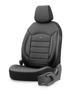 Juego de fundas para asientos de coche OTOM INSPIRE 3501 BLACK ECO-LEATHER 3-ZIP