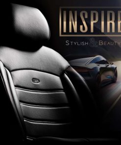 Juego de fundas para asientos de coche OTOM INSPIRE 3501 BLACK ECO-LEATHER 3-ZIP