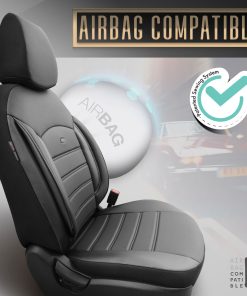 Juego de fundas para asientos de coche OTOM INSPIRE 3501 BLACK ECO-LEATHER 3-ZIP